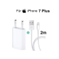 Preview: iPhone 7 Plus USB Ladegerät Netzteil 5W + Lightning Ladekabel 2m